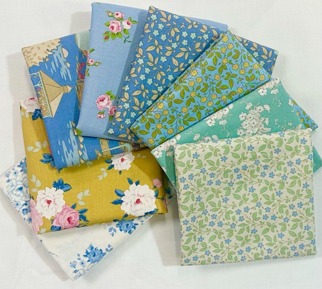 8 pc Tilda Sunday Brunch FQ Bundle: Dusty Blues