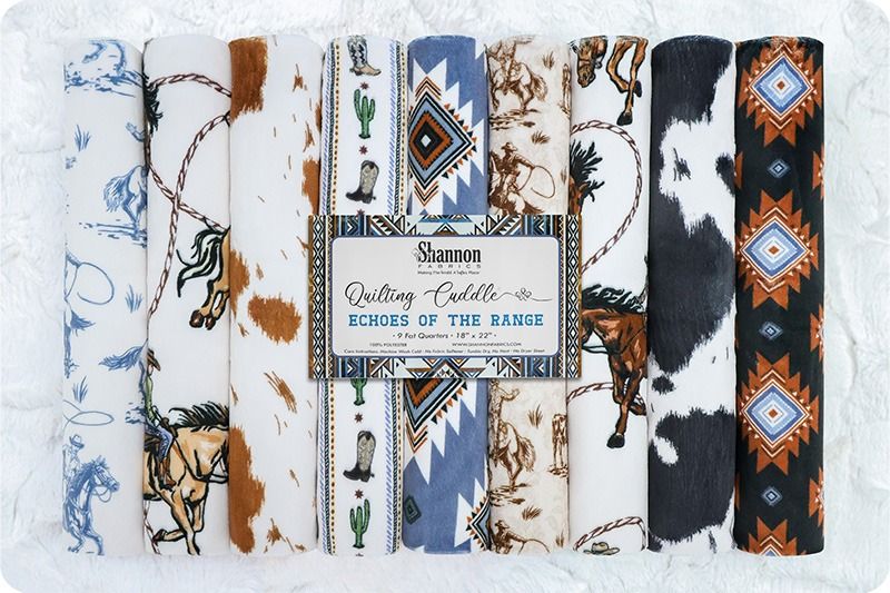 9 pc Quilting Cuddle Fat Quarter Pack Echoes Range