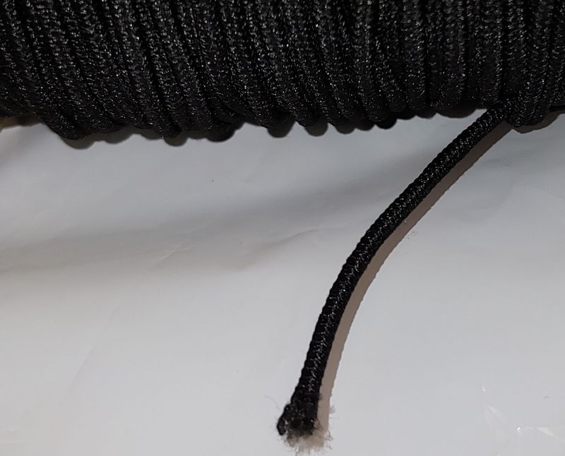 1/8" Elastic Black Round Cord