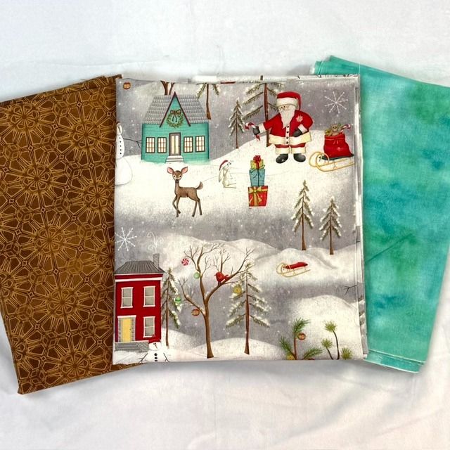 3 yd Bundle Teal Xmas Snow