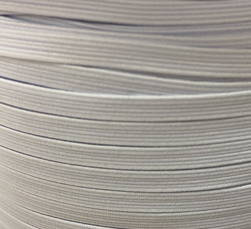 3/16" Elastic Braided White from France