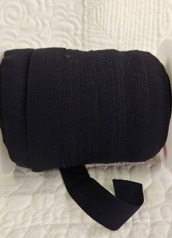 3/4" Elastic Black Fold over style - 3/4" folded it's 3/8"