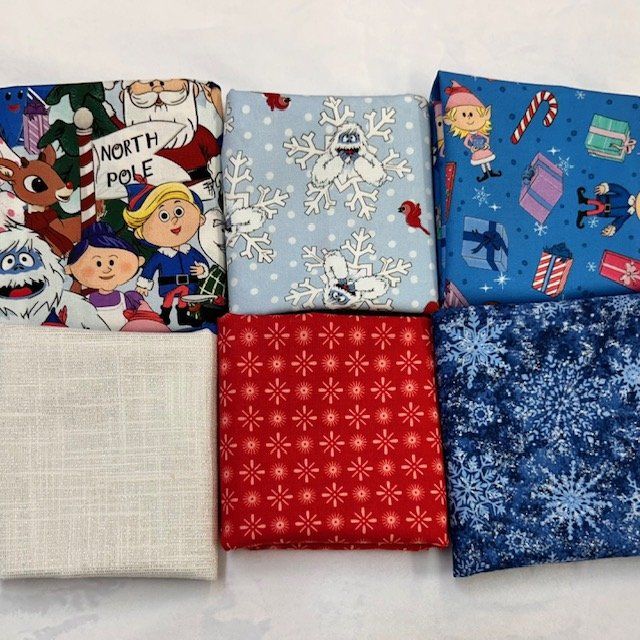 6 pc Winter Rudolph Fat Quarter Bundle Quilting Cottons