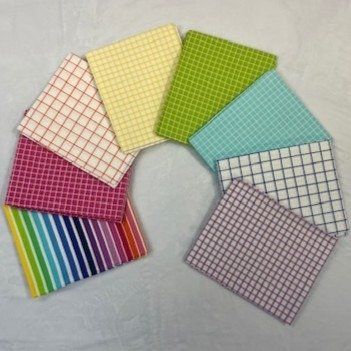 8 pc Summer Friday White Stripes FQ Bundle Quilting Cotton