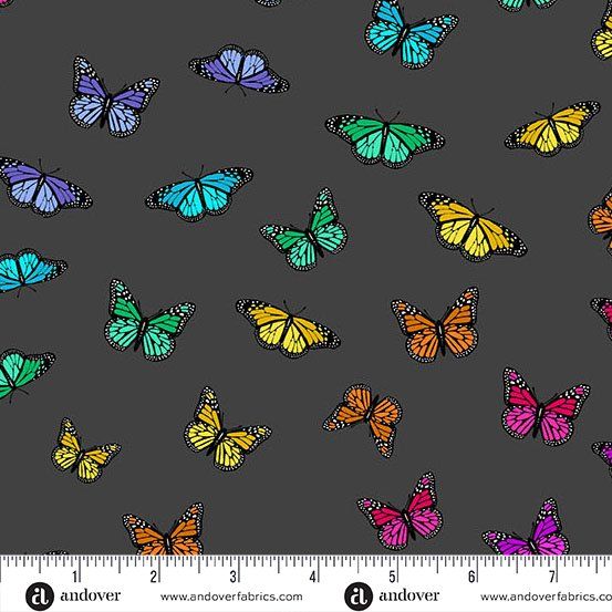 Andover Night Butterfly Rainbow Color Wheel by Alison Glass