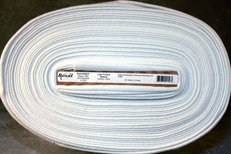 Batting: 58" Single Sided Light Fusible 100% Polyester Bosal Sold by the Yard