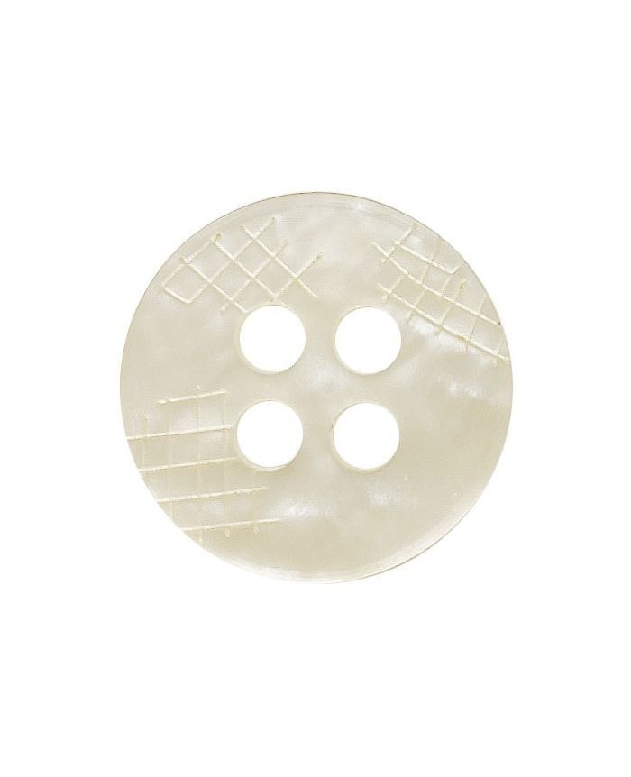 Beige Poly Round 4 Hole Button - Size: 18mm