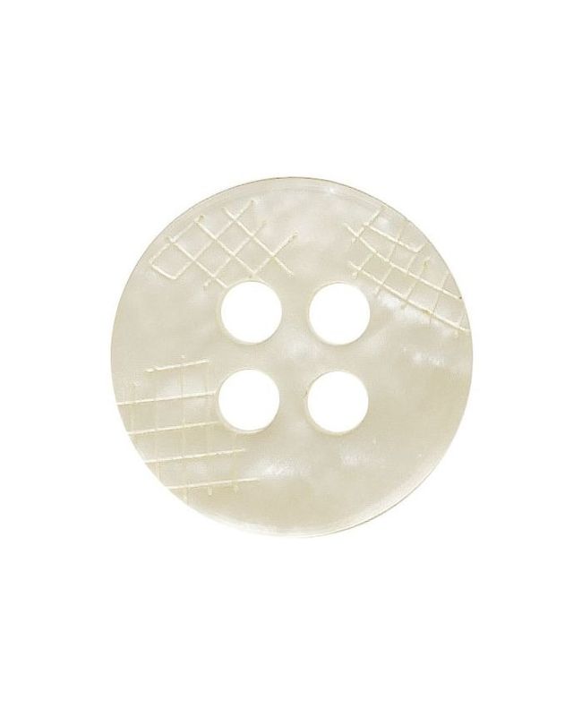 Beige Poly Round 4 Hole Button - Size: 18mm