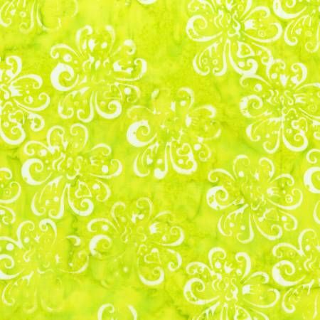 Anthology Batiks Lime Waterlily