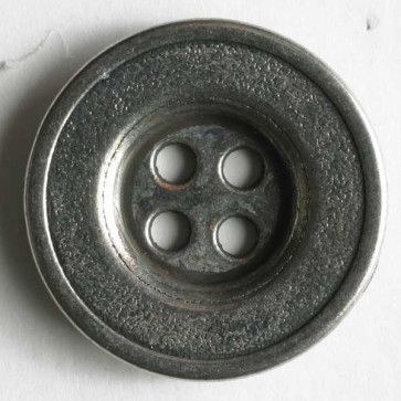 Antique Silver Full Metal Button 15mm