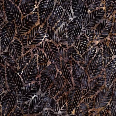Batiks Floral Reflections Black Bean Riley Blake