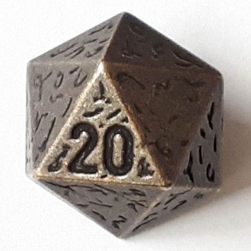 Antique Brass Button Geometric Cube with Shank 20mm