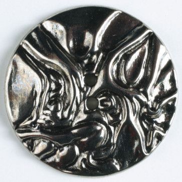 Antique Silver Full Metal Button 34mm