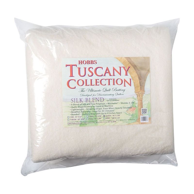 Batting: Queen Size 90% Silk 10% Poly 96"x108" Tuscany