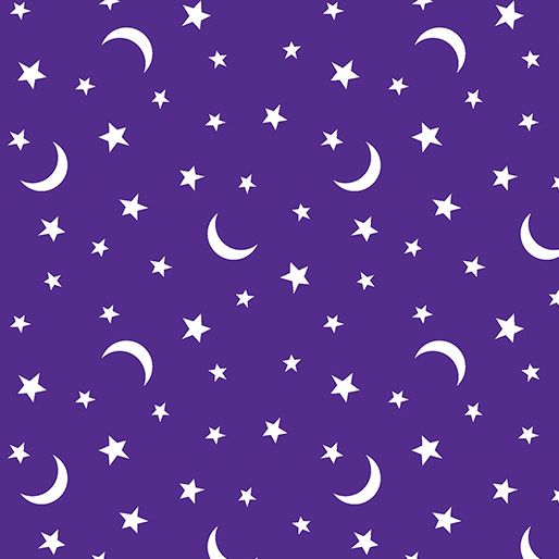 Benartex Little Stars &amp; Moons Purple