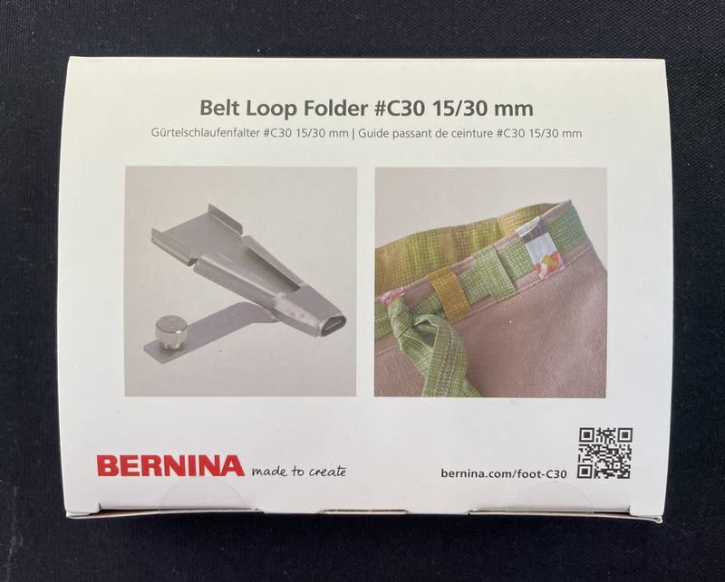 BERNINA #C30 Belt Loop Folder 1/2" finished works with the following Bernina &amp; Bernette machines: L890 b42 b48 b62 b68