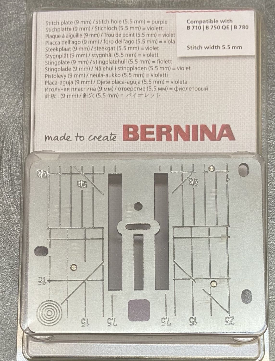 BERNINA 9mm feeddogs Stitch Plate 5.5mm zigzag opening machines 480 570 590 740 770 790.