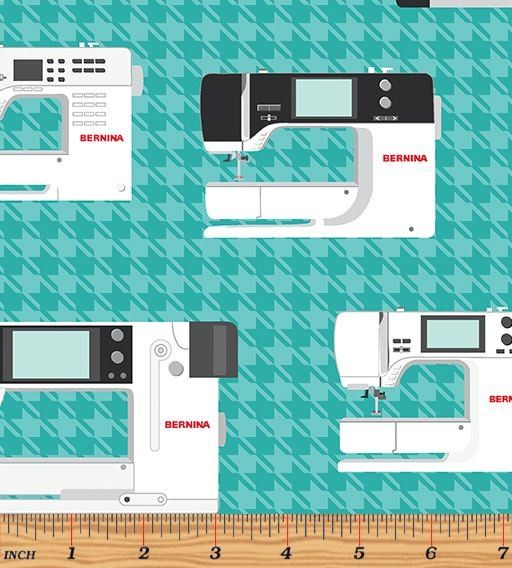BERNINA Machines Aqua Houndstooth