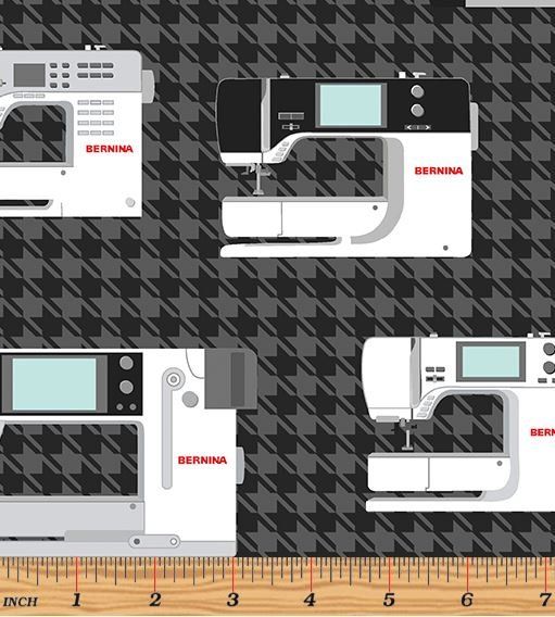 BERNINA Machines Charcoal Houndstooth