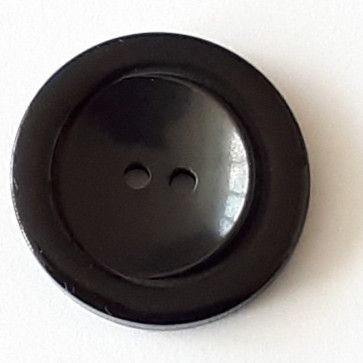 Black Polyester Button with 2 Holes 18mm
