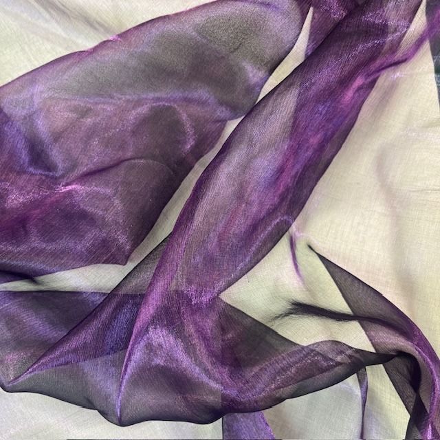 Black/Purple Silk Metallic Organza
