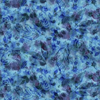 Blue Botanics Batik Foliage 108" Wide Back P&amp;B Textiles