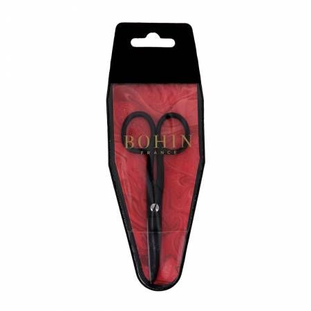 Bohin Flat Blade Epoxy Scissors 4-1/2in Black