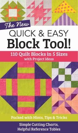 Book: NEW Quick &amp; Easy Block Tool!