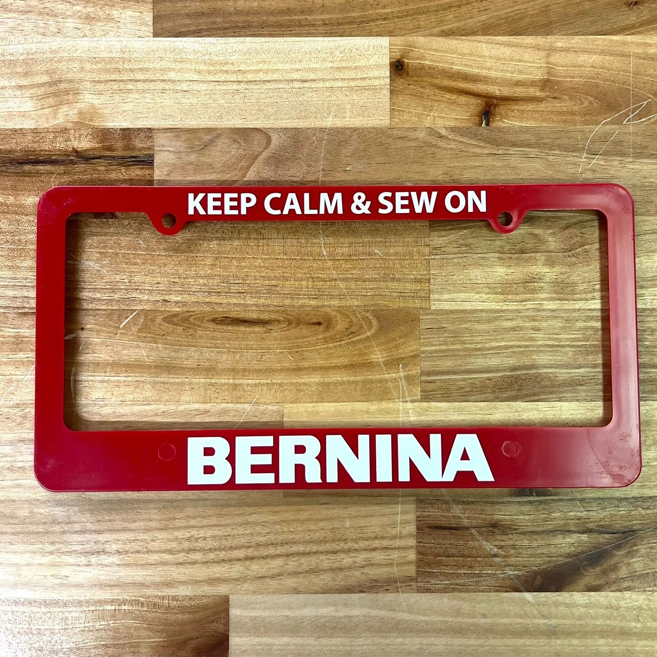 BERNINA Red License Plate Frame