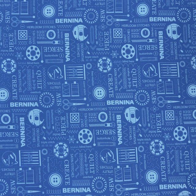 EOB 3.25 yds Bernina Stitches Periwinkle by Benartex