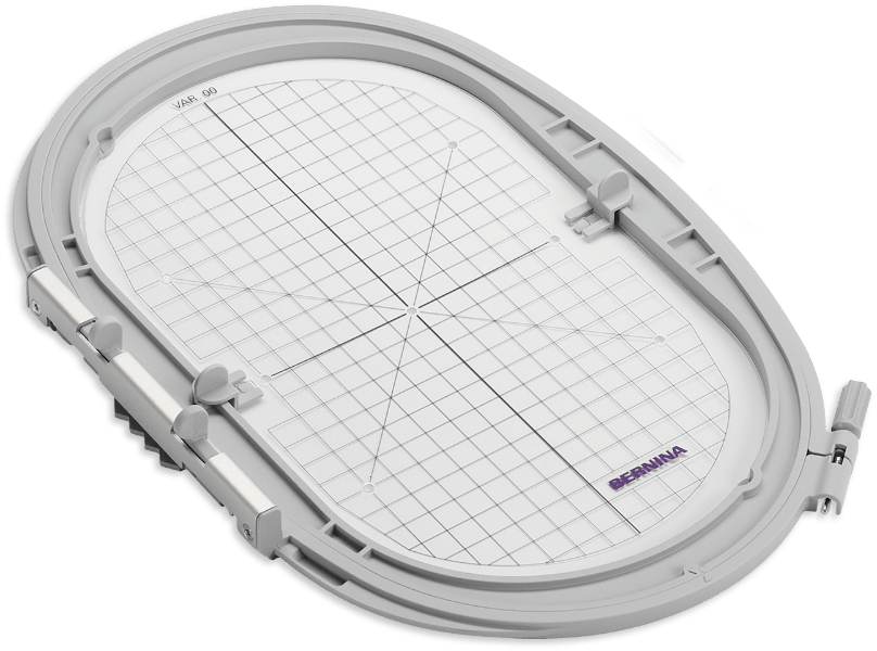 BERNINA Template Large Oval 145 x 255 mm Purple markings with Black Stripe