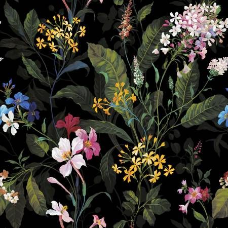 Black Moody Blooms Canvas Windham