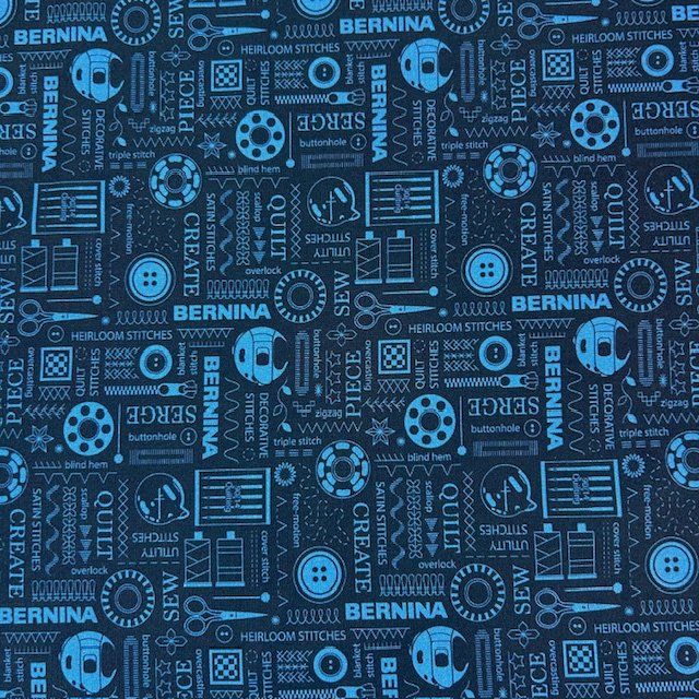 Bernina Stitches Indigo by Benartex