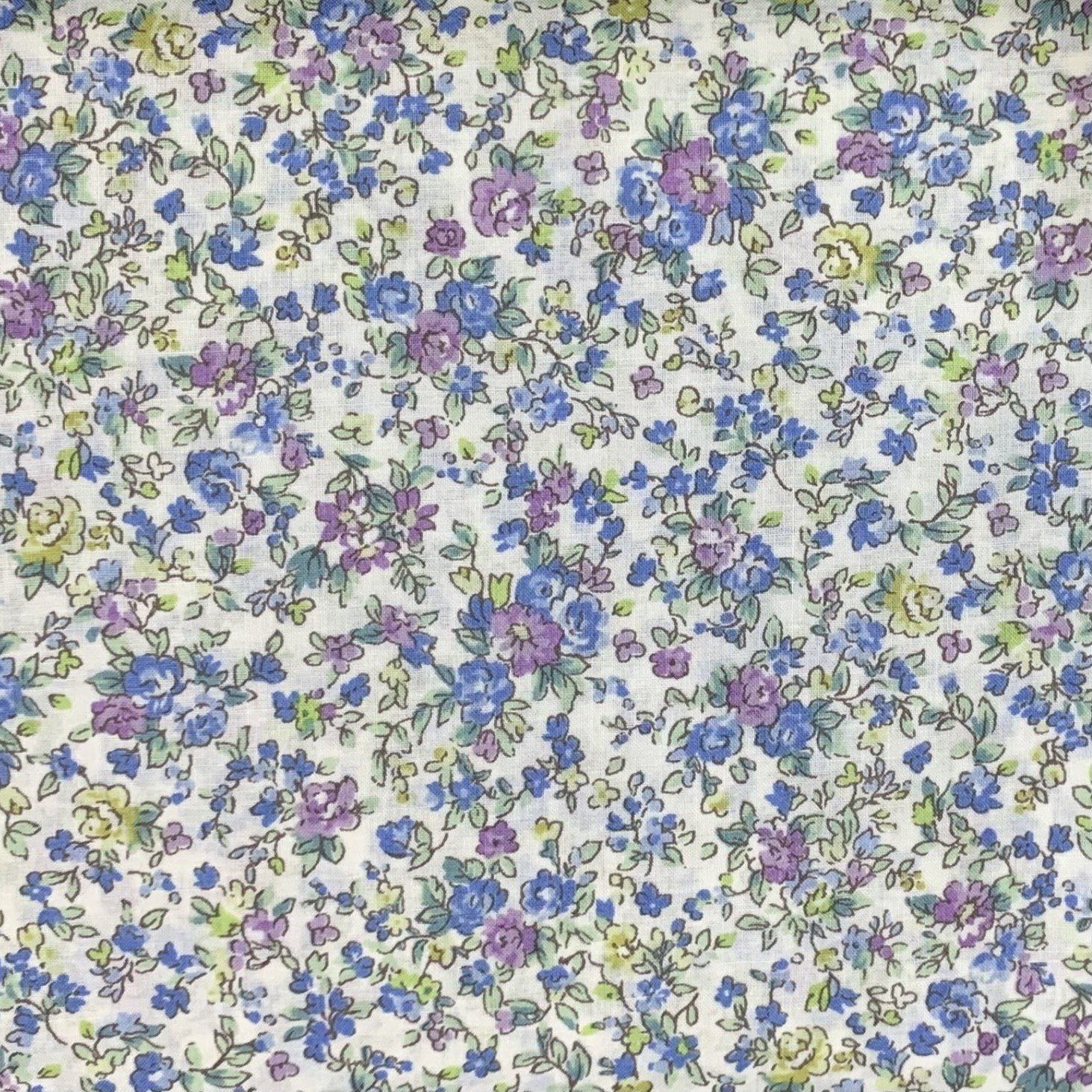 Blue Lilac Flower Garden Cotton Lawn Kokka Japanese fabric