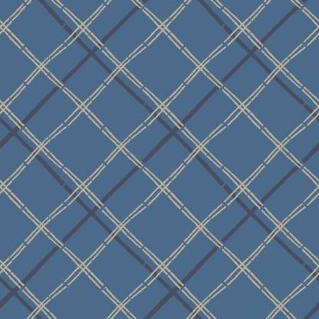 Bluejay Blue Criss Cross Plaid RJR Quilting Cotton 44" Wide
