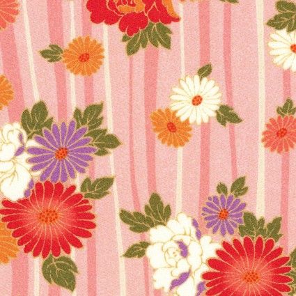Chirimen Salmon Pink Poly Crepe Kokka Japanese fabric  CLEARANCE