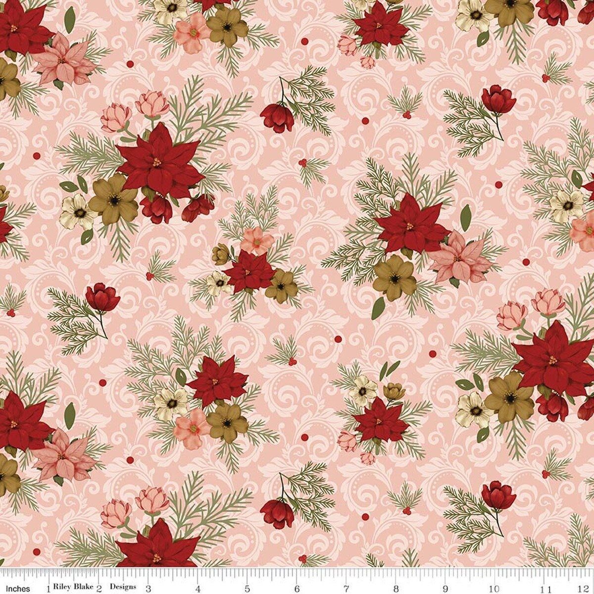 Christmas Greetings Floral Pink