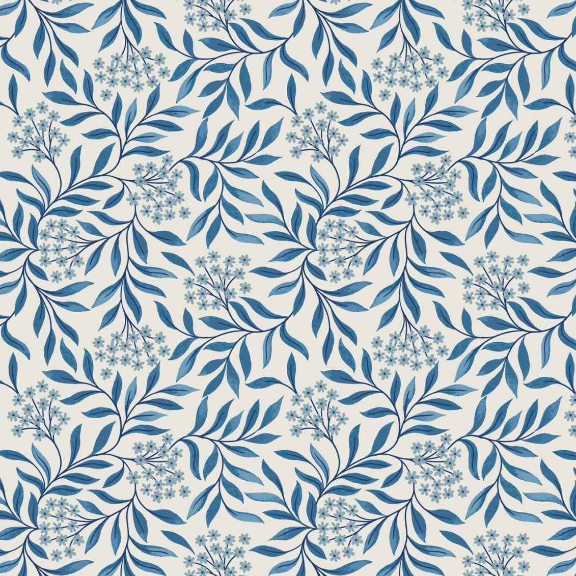 Brensham floral leaves on deep cream Lewis &amp; Irene