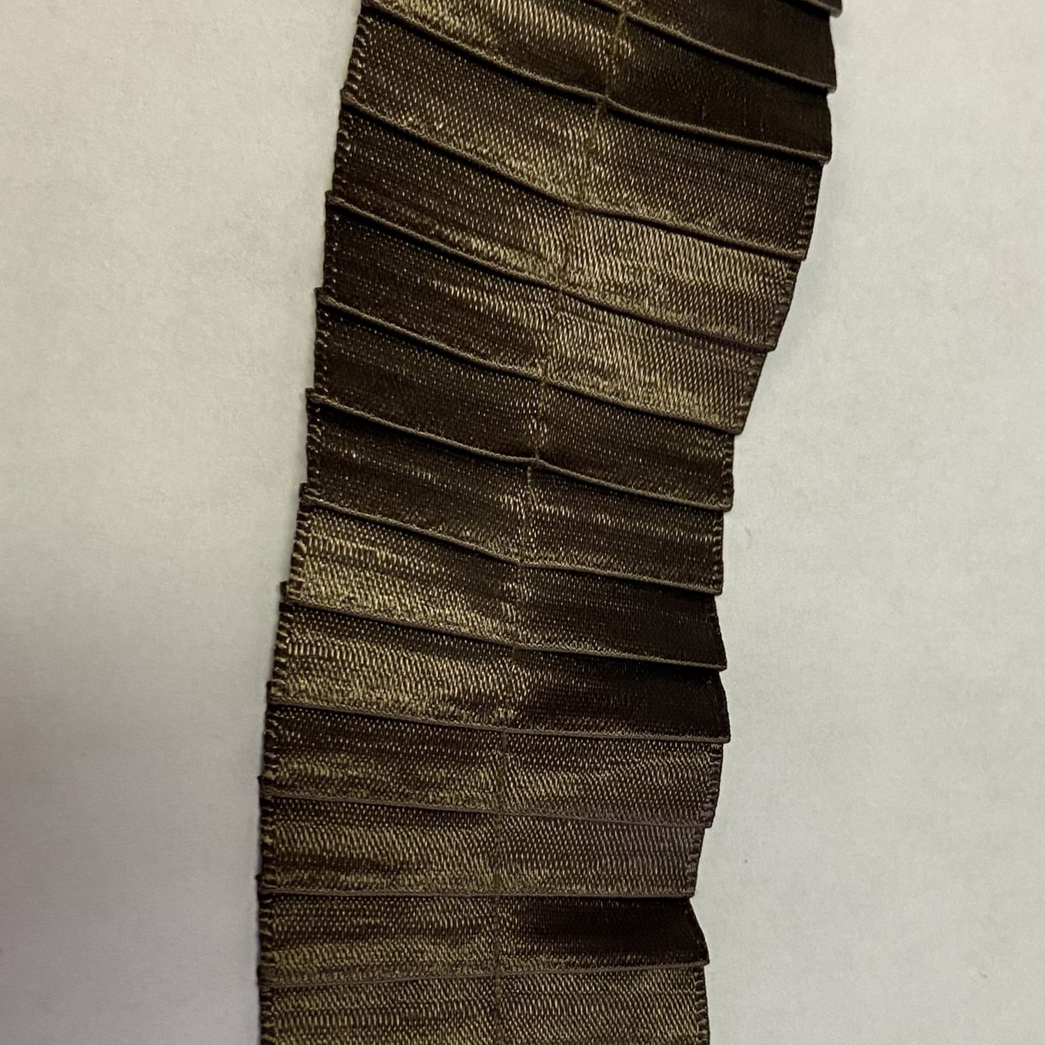 Brown Satin Pleated Ribbon 1.5" wide