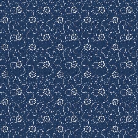 Calico Floral Navy Blue Benartex