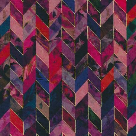 Chevron Wine w/Metallic Golden Vibes RK