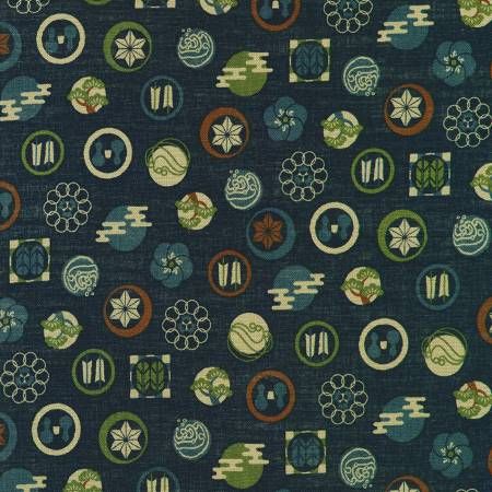 Circles Navy Sevenberry Homespun