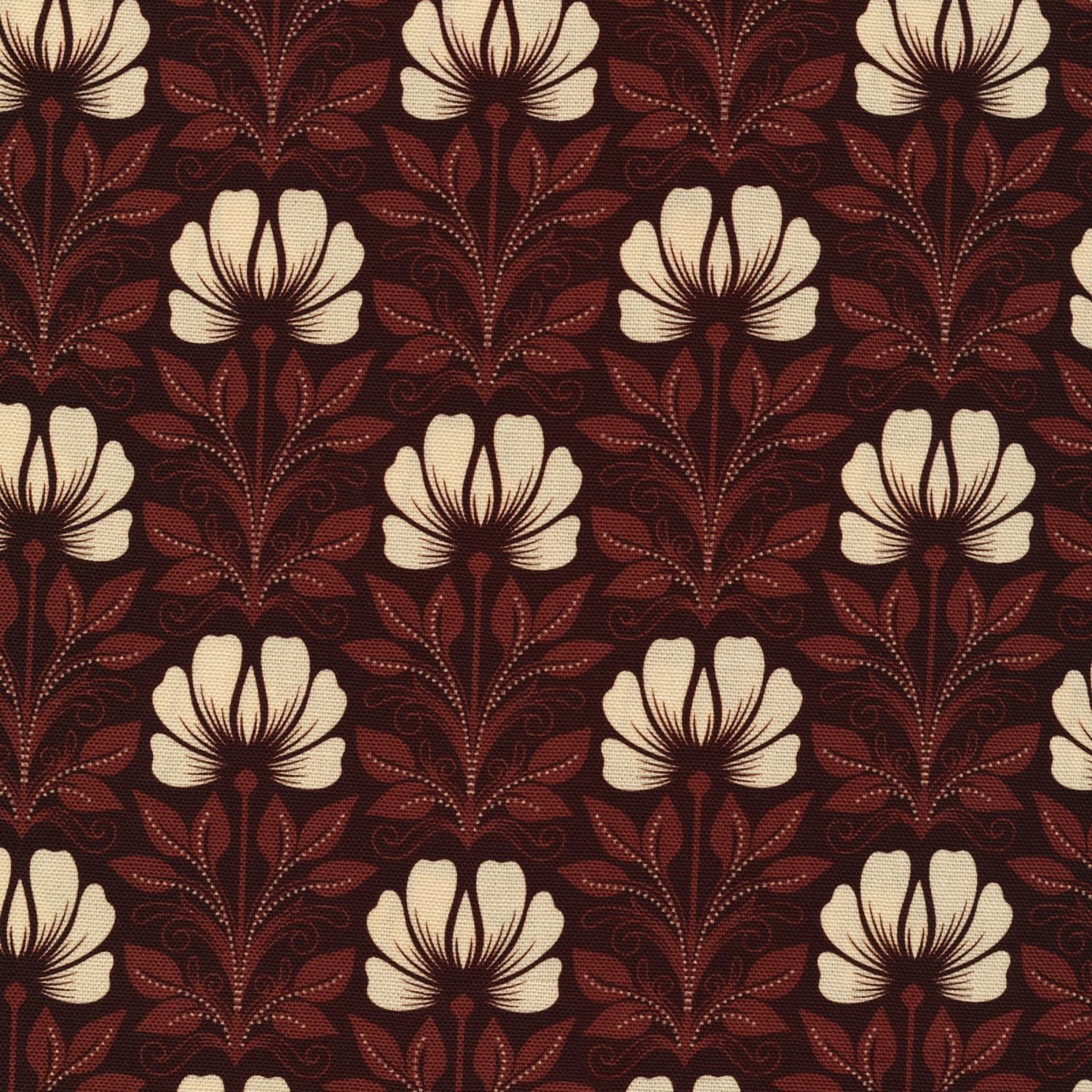 Cloud 9 Magic Flowers Canvas Burgundy Floral
