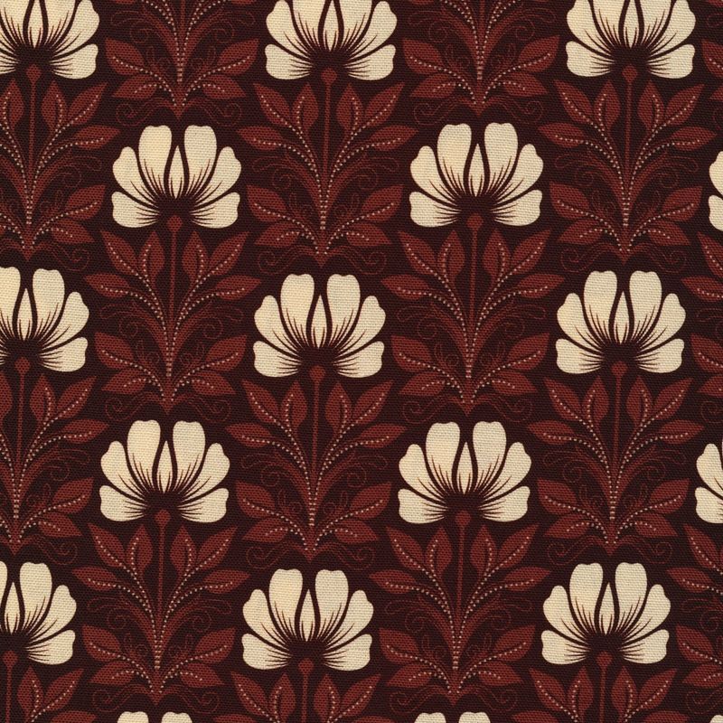 Cloud 9 Magic Flowers Canvas Burgundy Floral