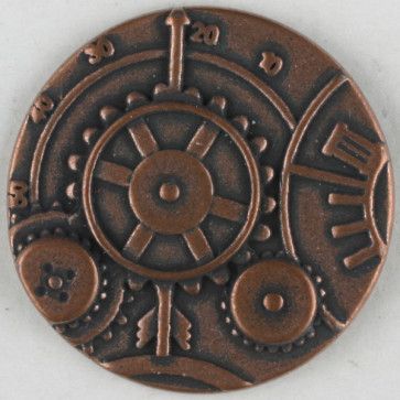 Copper Steampunk Button with Shank 23mm