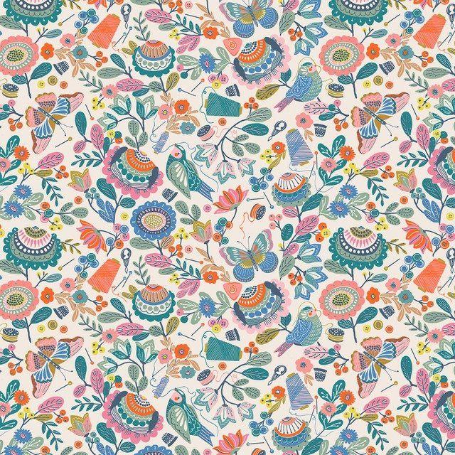 Country Sewing Club Finch &amp; Flora Thread &amp; Ink Quilting Cotton