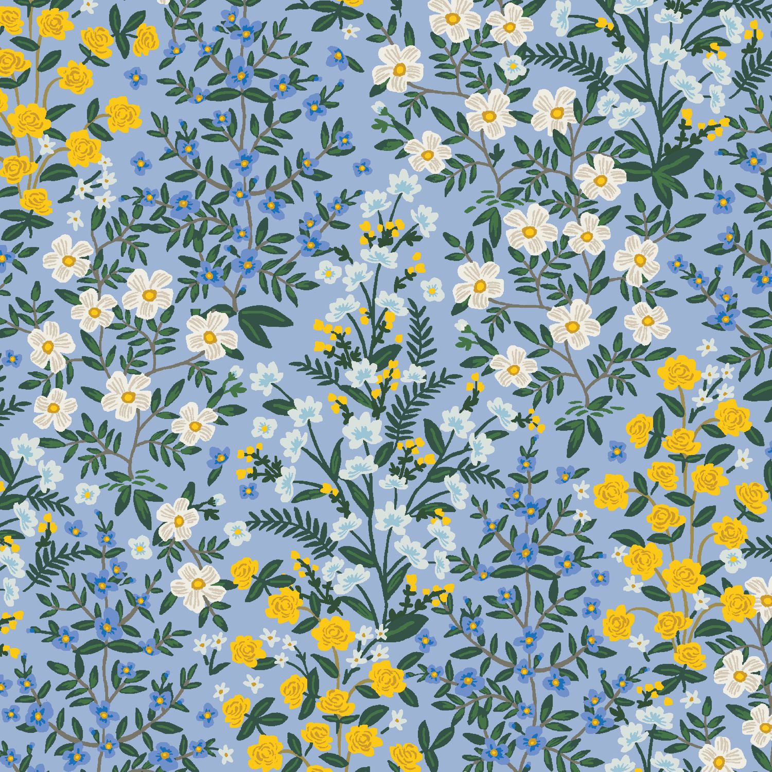 Cotton+Steel Camont Canvas Blue Wildwood Garden Rifle Paper Co RJR CLEARANCE