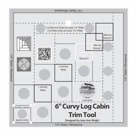 Creative Grids 6" Curvy Log Cabin