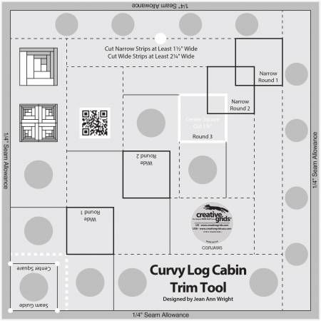 Creative Grids 8" Curvy Log Cabin Trim Tool Finished Blocks