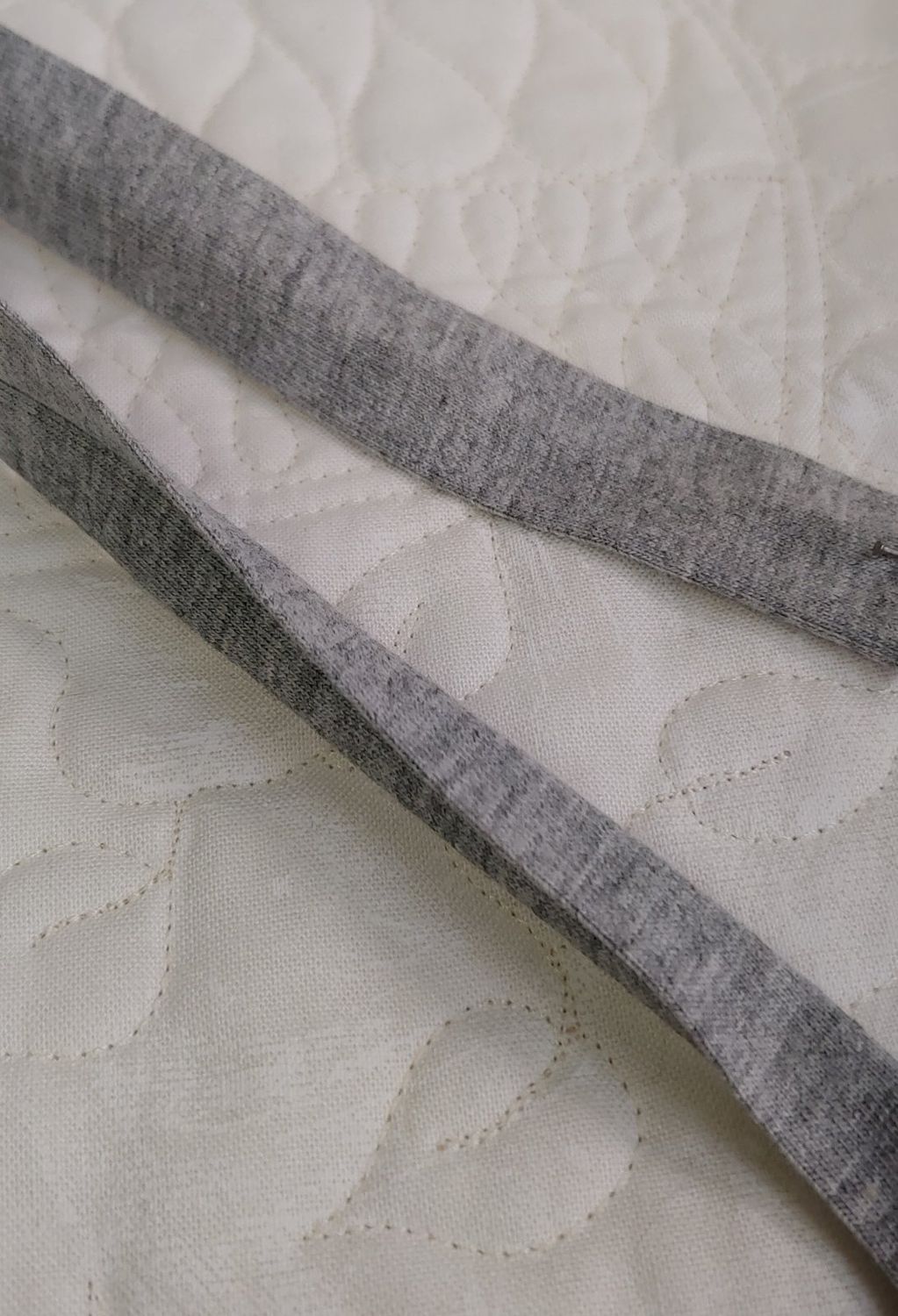 Cotton Foldover Knit Tape Heather Gray